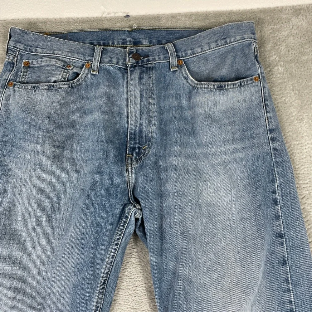 Levis 505 Jeans Mens 36x32 Blue Regular Fit Straight‎ Leg Denim